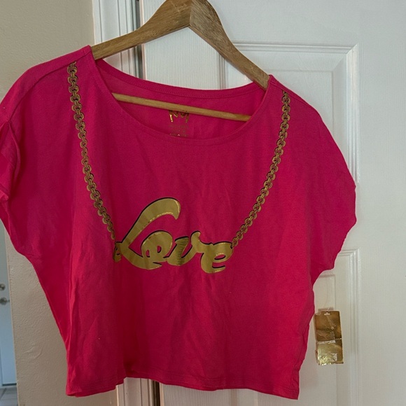 Nicki Minaj Pink Top with Gold Crown Logo - Picture 1 of 3